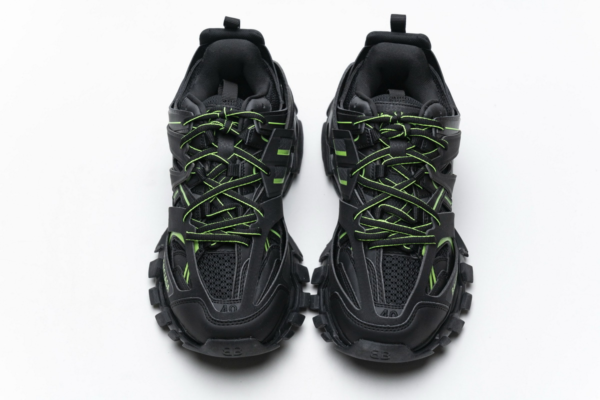 Get Blenciaga Track 2 Sneaker Black Green（No lights）568615 W2MA1 5610