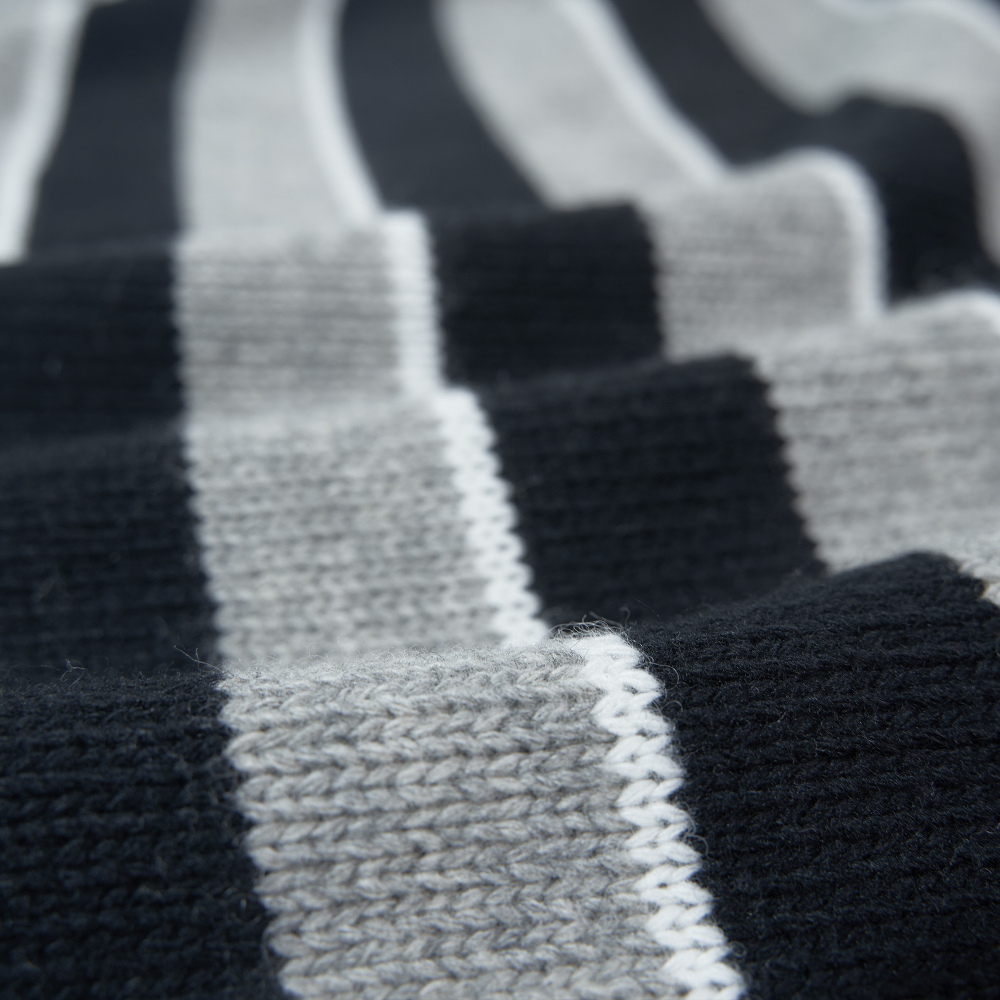 High Quality TRIOMPHE CREW NECK SWEATER IN STRIPED WOOL LIGHT REY/BLACK 2AE4B896T.06BK (Free Shipping)