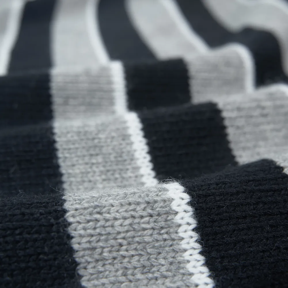 High Quality TRIOMPHE CREW NECK SWEATER IN STRIPED WOOL LIGHT REY/BLACK 2AE4B896T.06BK (Free Shipping)