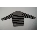 High Quality TRIOMPHE CREW NECK SWEATER IN STRIPED WOOL LIGHT REY/BLACK 2AE4B896T.06BK (Free Shipping)
