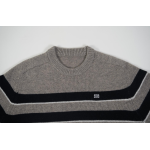 High Quality TRIOMPHE CREW NECK SWEATER IN STRIPED WOOL LIGHT REY/BLACK 2AE4B896T.06BK (Free Shipping)