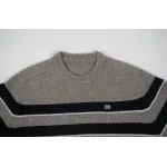 High Quality TRIOMPHE CREW NECK SWEATER IN STRIPED WOOL LIGHT REY/BLACK 2AE4B896T.06BK (Free Shipping)