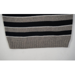 High Quality TRIOMPHE CREW NECK SWEATER IN STRIPED WOOL LIGHT REY/BLACK 2AE4B896T.06BK (Free Shipping)
