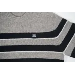 High Quality TRIOMPHE CREW NECK SWEATER IN STRIPED WOOL LIGHT REY/BLACK 2AE4B896T.06BK (Free Shipping)