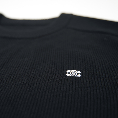 High Quality TRIOMPHE CREW NECK SWEATER IN WOOL AND CASHMERE BLACK / OFF WHITE 2AC85048T.38OW (Free Shipping) 02