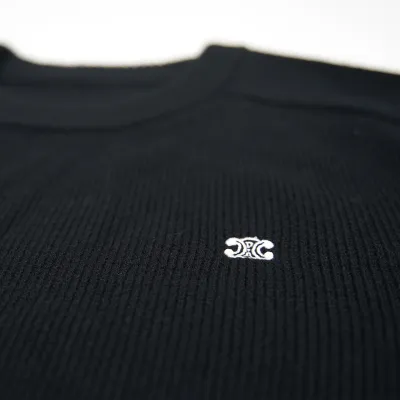High Quality TRIOMPHE CREW NECK SWEATER IN WOOL AND CASHMERE BLACK / OFF WHITE 2AC85048T.38OW (Free Shipping) 02