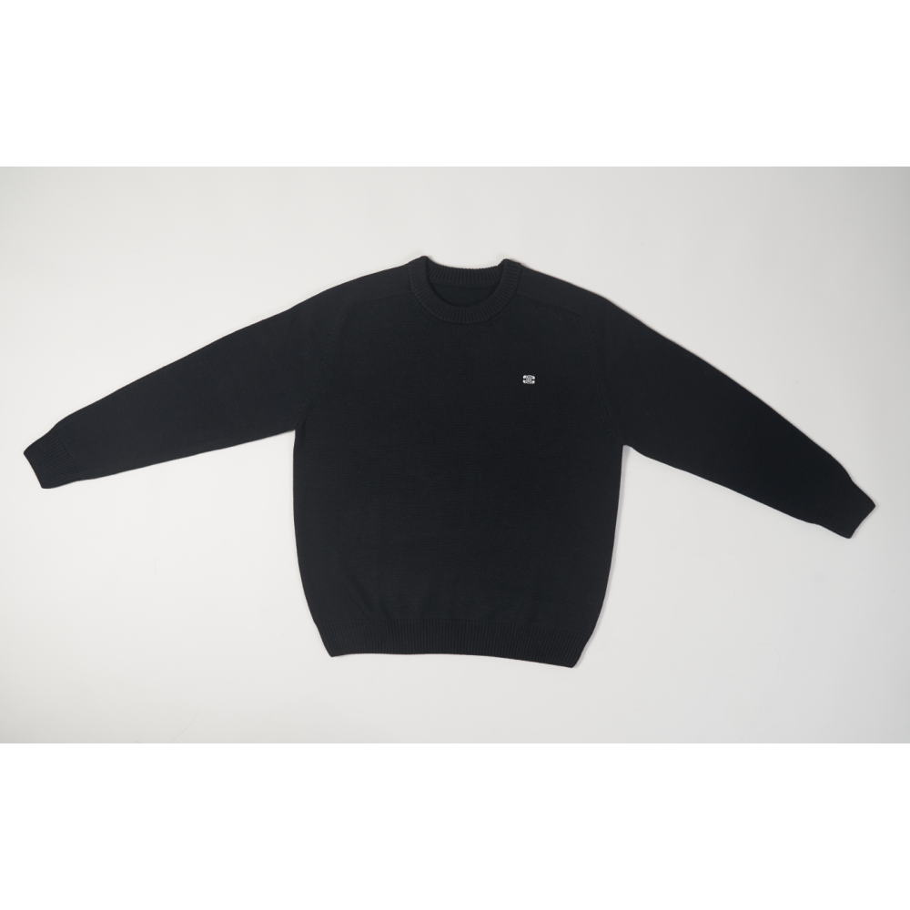 High Quality TRIOMPHE CREW NECK SWEATER IN WOOL AND CASHMERE BLACK / OFF WHITE 2AC85048T.38OW (Free Shipping)