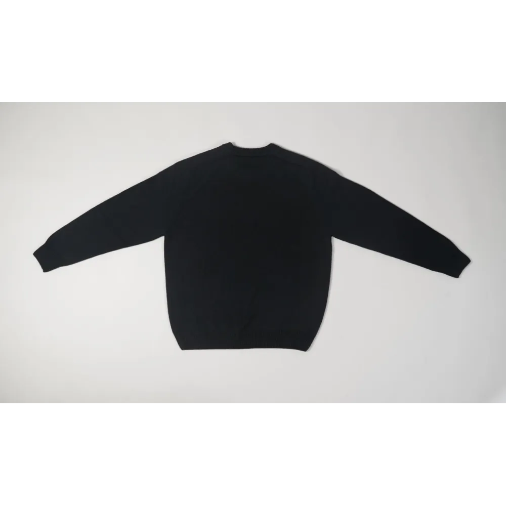 High Quality TRIOMPHE CREW NECK SWEATER IN WOOL AND CASHMERE BLACK / OFF WHITE 2AC85048T.38OW (Free Shipping)