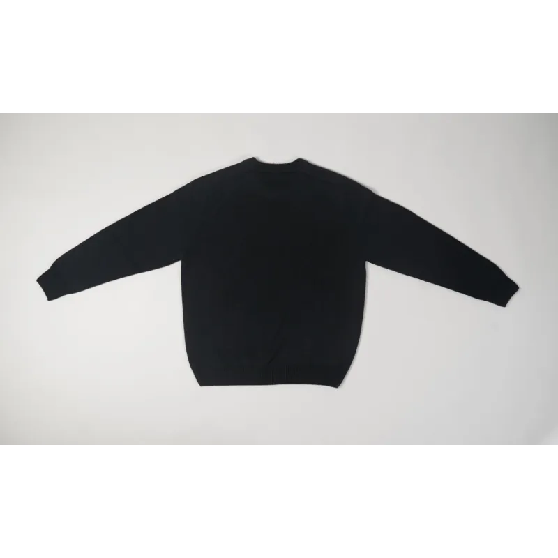 High Quality TRIOMPHE CREW NECK SWEATER IN WOOL AND CASHMERE BLACK / OFF WHITE 2AC85048T.38OW (Free Shipping)