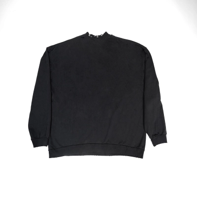 High Quality Balenciaga Pierced Round Sweatshirt Oversized in Black Faded 762718TPVD91055 (Free Shipping) 02