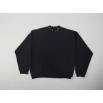 High Quality Balenciaga Pierced Round Sweatshirt Oversized in Black Faded 762718TPVD91055 (Free Shipping)