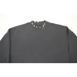High Quality Balenciaga Pierced Round Sweatshirt Oversized in Black Faded 762718TPVD91055 (Free Shipping)