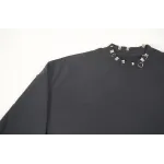 High Quality Balenciaga Pierced Round Sweatshirt Oversized in Black Faded 762718TPVD91055 (Free Shipping)