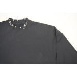 High Quality Balenciaga Pierced Round Sweatshirt Oversized in Black Faded 762718TPVD91055 (Free Shipping)