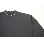 High Quality Balenciaga Pierced Round Sweatshirt Oversized in Black Faded 762718TPVD91055 (Free Shipping)