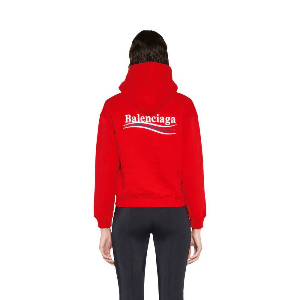 High Quality WOMEN'S POLITICAL CAMPAIGN SHRUNK ZIP-UP HOODIE SMALL FIT IN RED 623451TKVI96040 (Free Shipping)