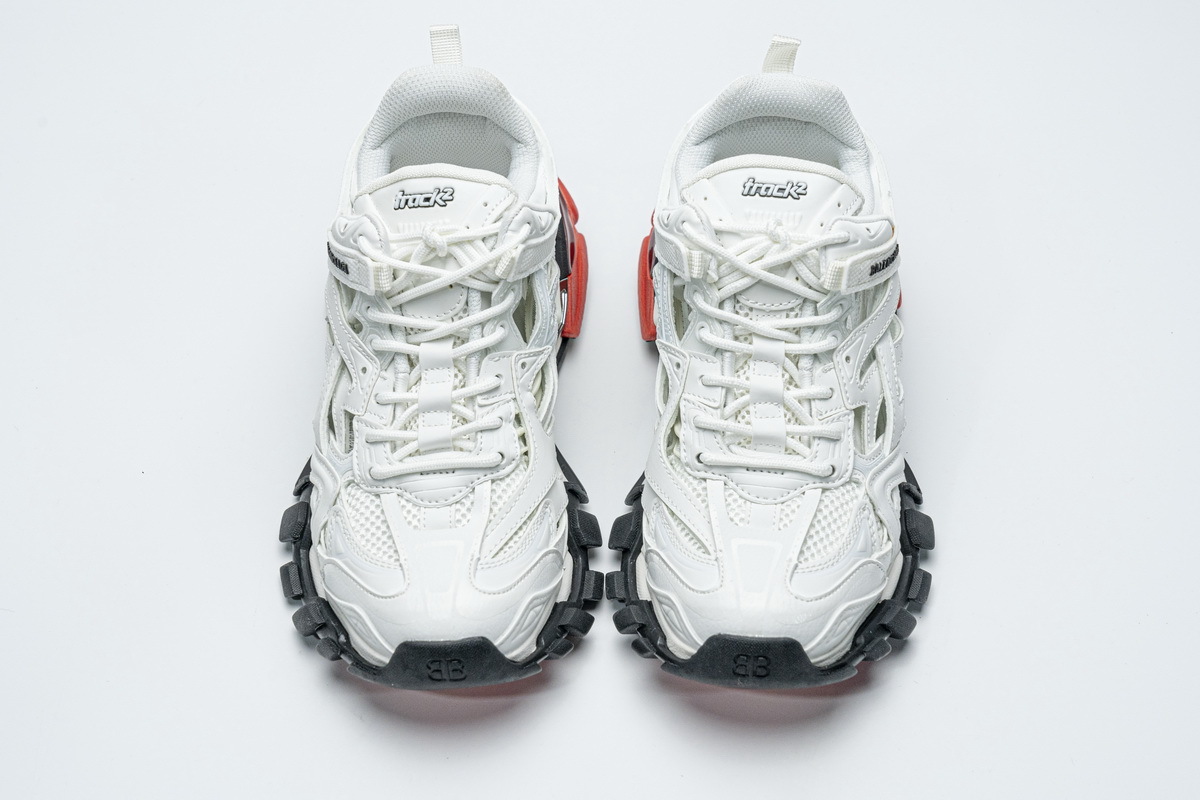 Get Blenciaga Track 2 Sneaker White Red Black 570391 W2GN3 9610