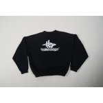 High Quality LAYERED SPORTS ROUND SWEATSHIRT OVERSIZED IN BLACK/WHITE 767860TPVF31070 (Free Shipping)