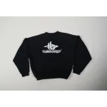 High Quality LAYERED SPORTS ROUND SWEATSHIRT OVERSIZED IN BLACK/WHITE 767860TPVF31070 (Free Shipping)