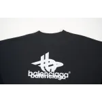 High Quality LAYERED SPORTS ROUND SWEATSHIRT OVERSIZED IN BLACK/WHITE 767860TPVF31070 (Free Shipping)