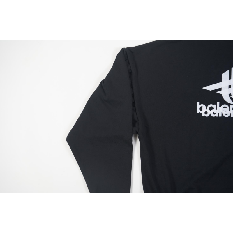 High Quality LAYERED SPORTS ROUND SWEATSHIRT OVERSIZED IN BLACK/WHITE 767860TPVF31070 (Free Shipping)