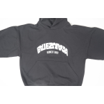 High Quality BACK FLIP ROUND HOODIE OVERSIZED IN BLACK/WHITE 761458TPVG11070 (Free Shipping)