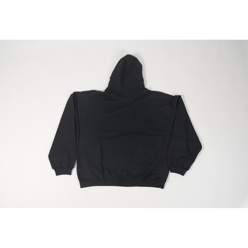 High Quality BACK FLIP ROUND HOODIE OVERSIZED IN BLACK/WHITE 761458TPVG11070 (Free Shipping)