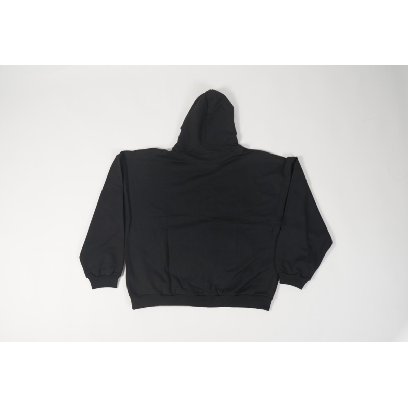 High Quality BACK FLIP ROUND HOODIE OVERSIZED IN BLACK/WHITE 761458TPVG11070 (Free Shipping)
