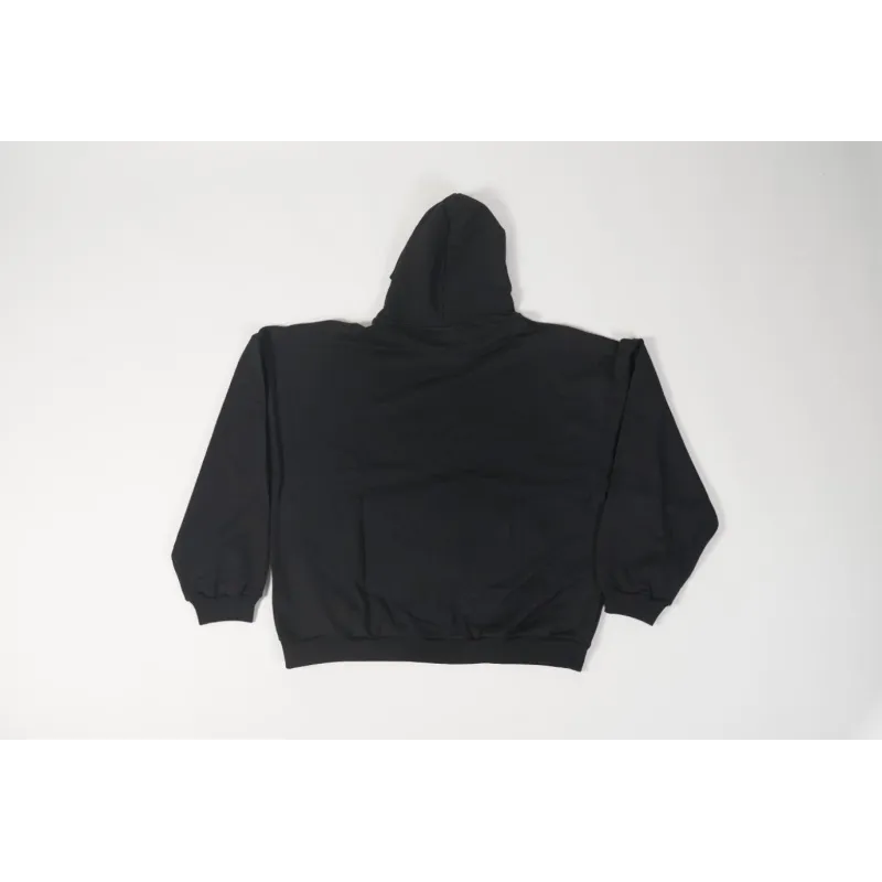 High Quality BACK FLIP ROUND HOODIE OVERSIZED IN BLACK/WHITE 761458TPVG11070 (Free Shipping)
