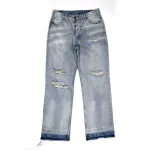  High Quality WESLEY JEANS IN WESTSIDE WASH DENIM WESTSIDE WASH DESTROYED 2N822033S.08WT(Free Shipping)