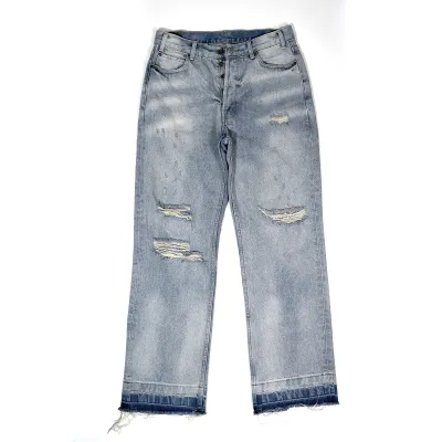 High Quality WESLEY JEANS IN WESTSIDE WASH DENIM WESTSIDE WASH DESTROYED 2N822033S.08WT(Free Shipping) 01