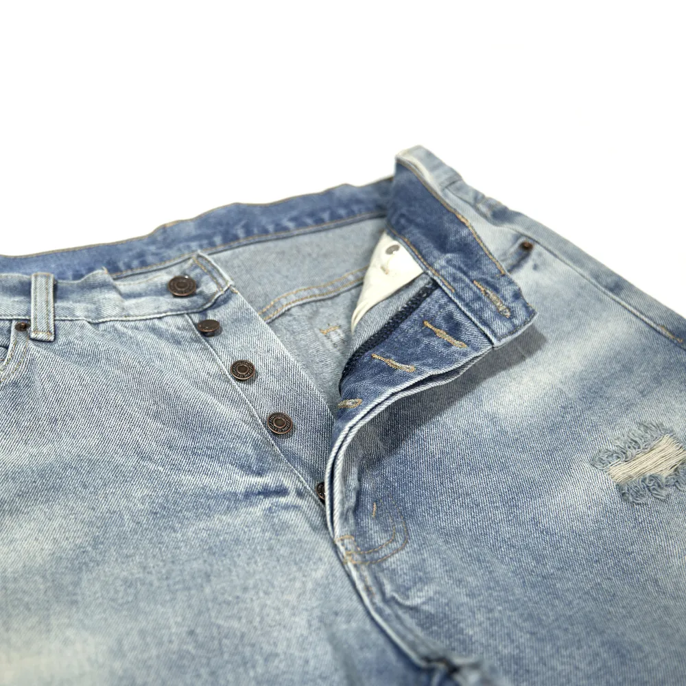  High Quality WESLEY JEANS IN WESTSIDE WASH DENIM WESTSIDE WASH DESTROYED 2N822033S.08WT(Free Shipping)