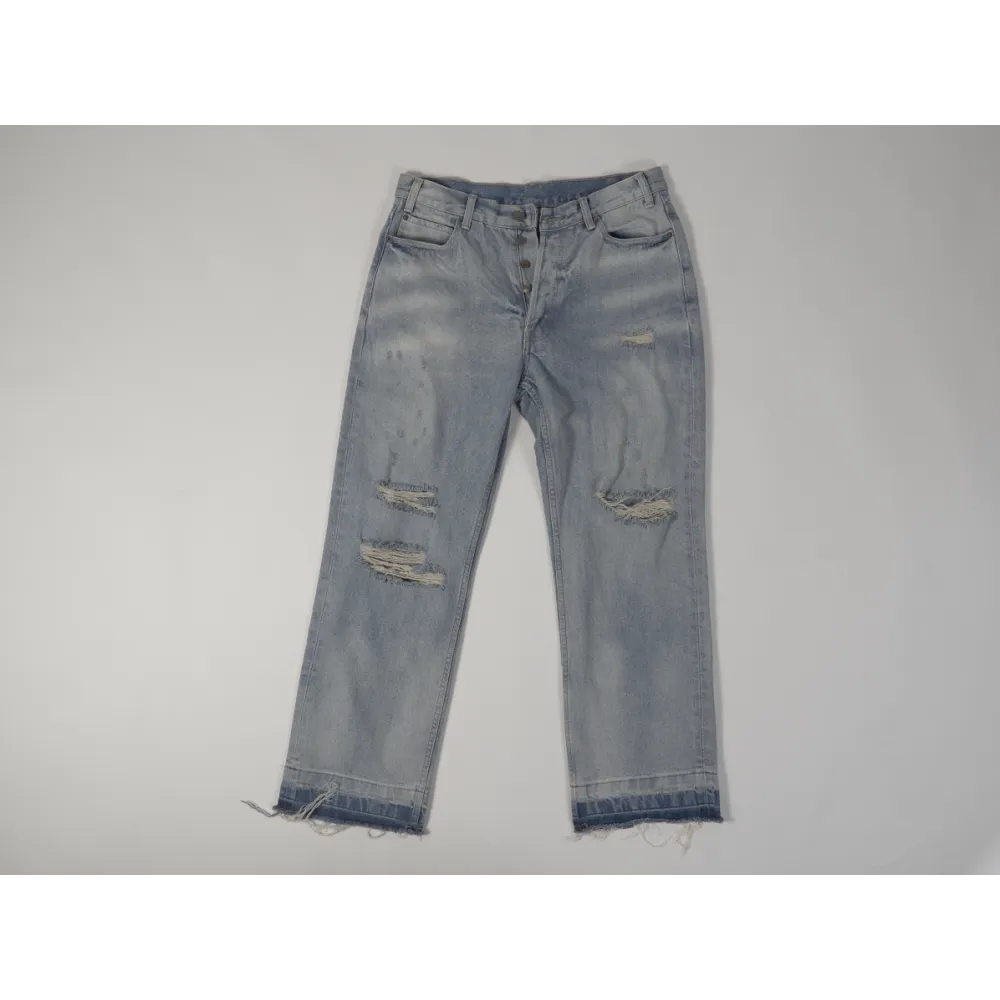  High Quality WESLEY JEANS IN WESTSIDE WASH DENIM WESTSIDE WASH DESTROYED 2N822033S.08WT(Free Shipping)