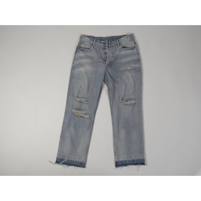  High Quality WESLEY JEANS IN WESTSIDE WASH DENIM WESTSIDE WASH DESTROYED 2N822033S.08WT(Free Shipping)
