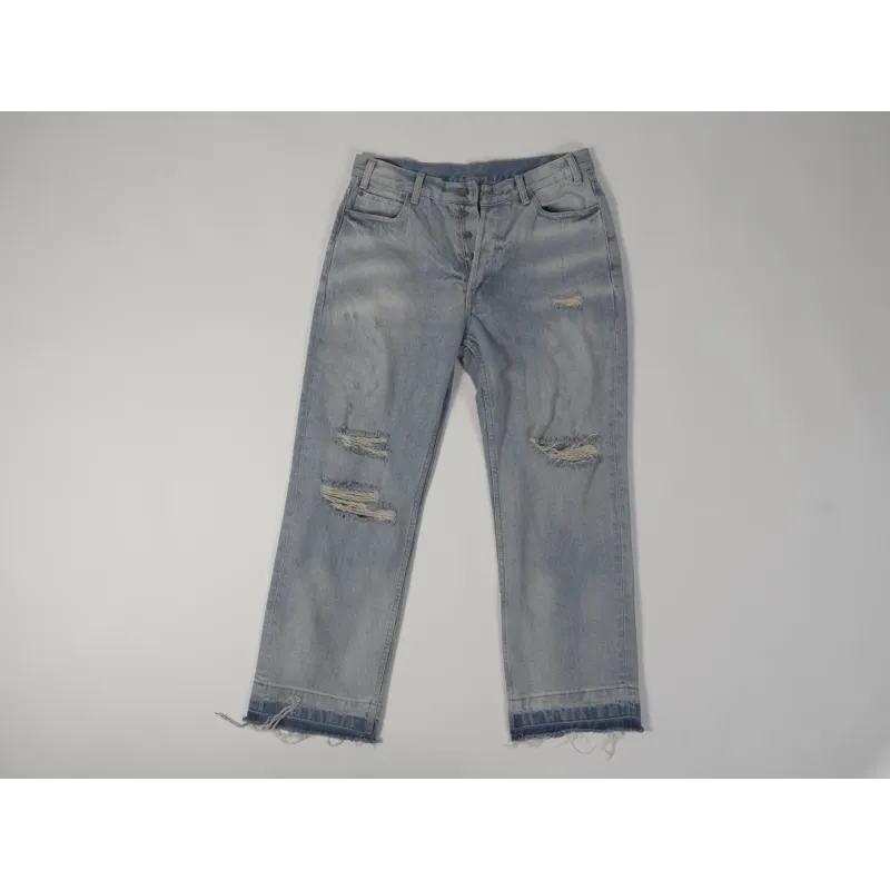  High Quality WESLEY JEANS IN WESTSIDE WASH DENIM WESTSIDE WASH DESTROYED 2N822033S.08WT(Free Shipping)