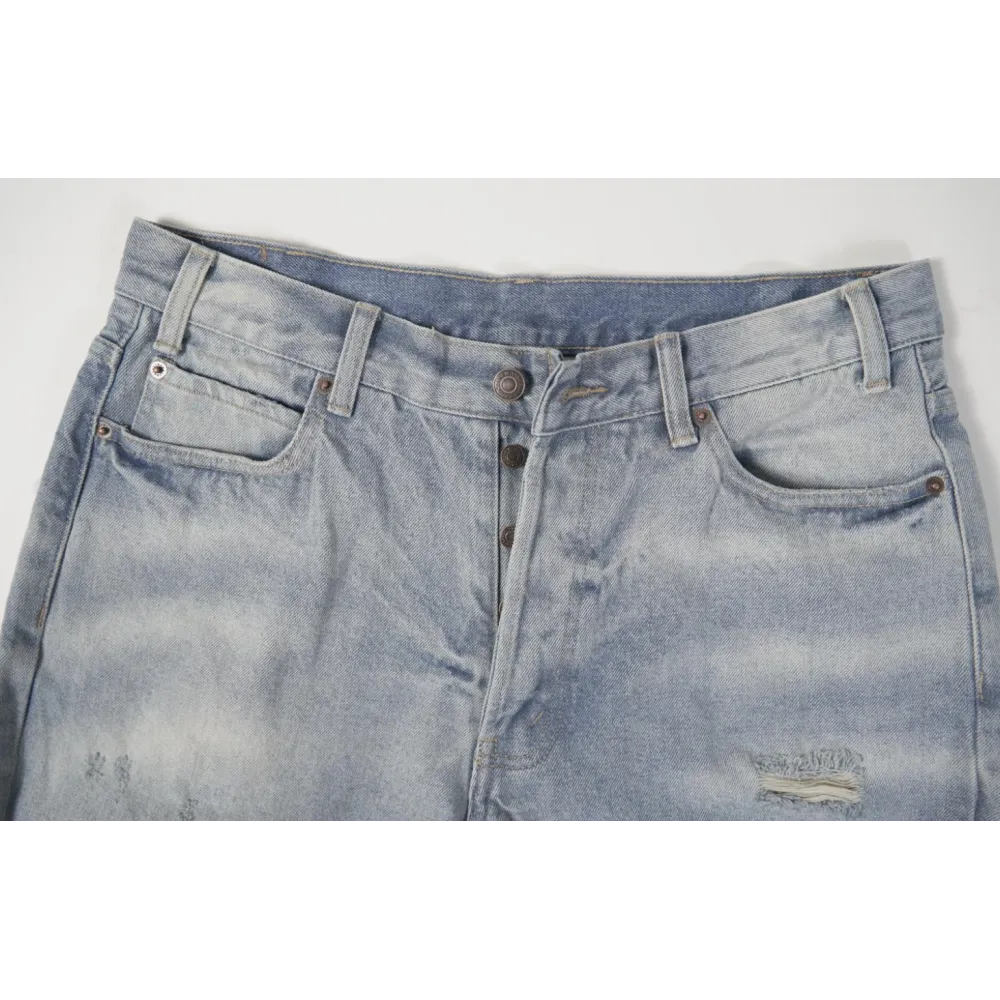  High Quality WESLEY JEANS IN WESTSIDE WASH DENIM WESTSIDE WASH DESTROYED 2N822033S.08WT(Free Shipping)