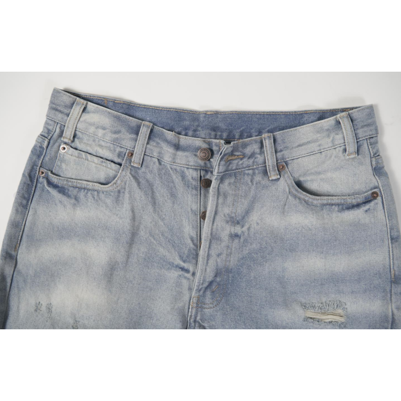  High Quality WESLEY JEANS IN WESTSIDE WASH DENIM WESTSIDE WASH DESTROYED 2N822033S.08WT(Free Shipping)