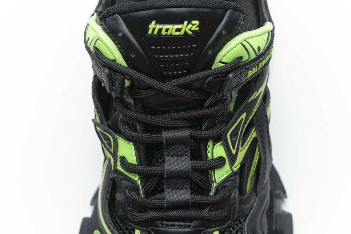 Get Balenciaga Track 2 Sneaker Black Green 568615 W2GN1 1012