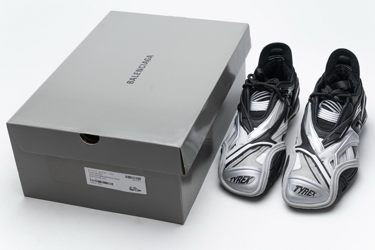 Get Balenciaga Tyrex 5.0 Sneaker Black Silver