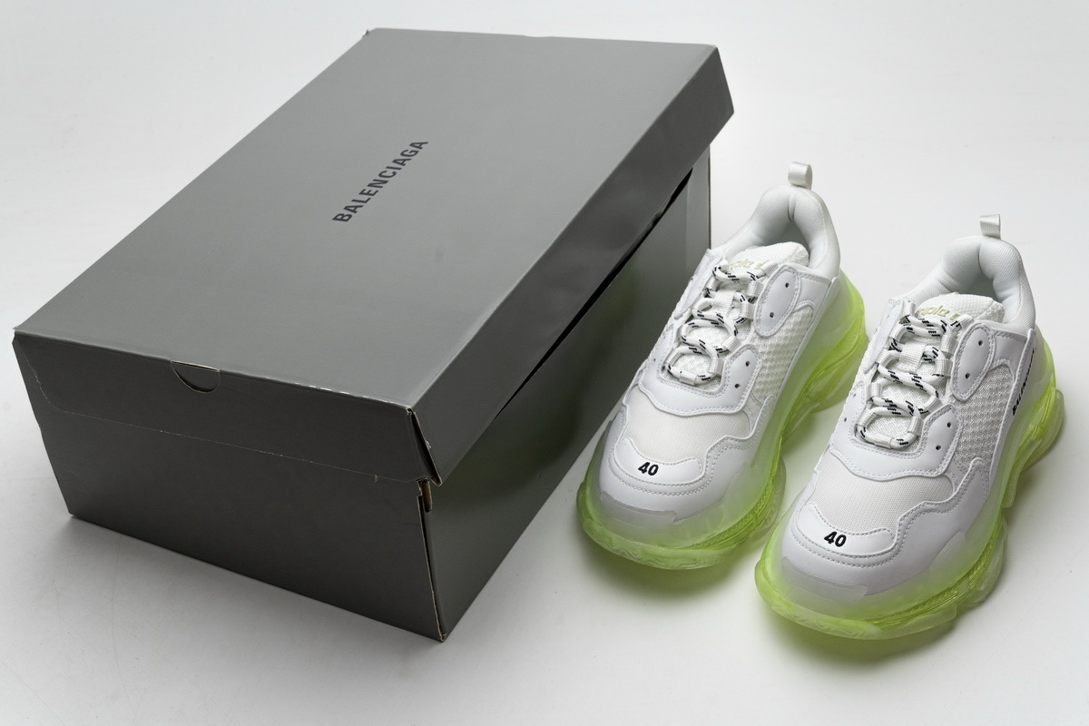 Get Balenciaga Triple S White Green 544351 W09E1 1331