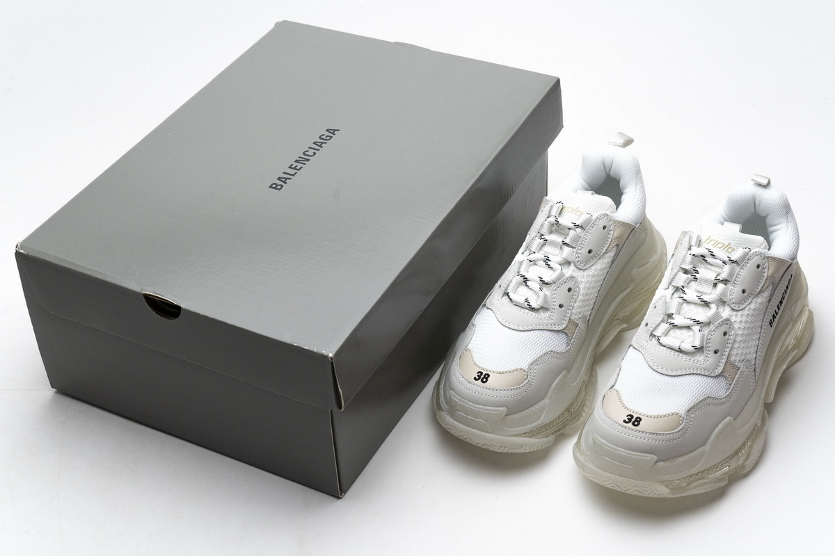 Get Balenciaga Triple S White 544351 W09E1 9000