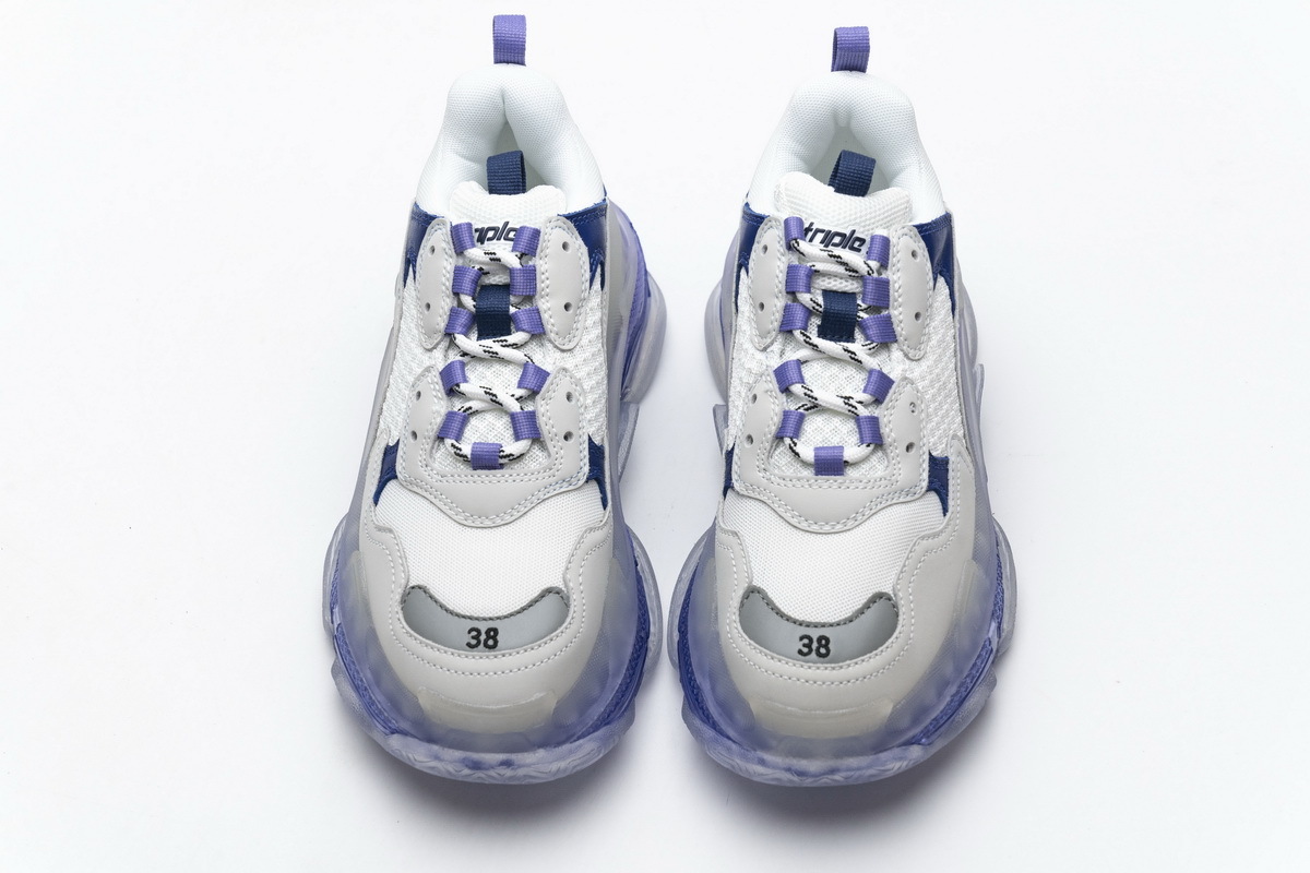 Get Balenciaga Triple S White Purple 544351 W09E1 1322