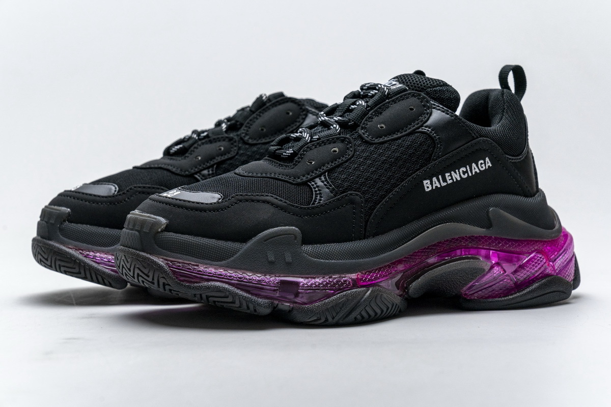 Get Balenciaga Triple S Black Plum Red 544351 W09O1 0829