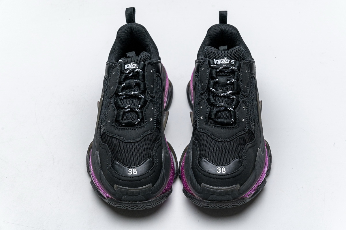 Get Balenciaga Triple S Black Plum Red 544351 W09O1 0829