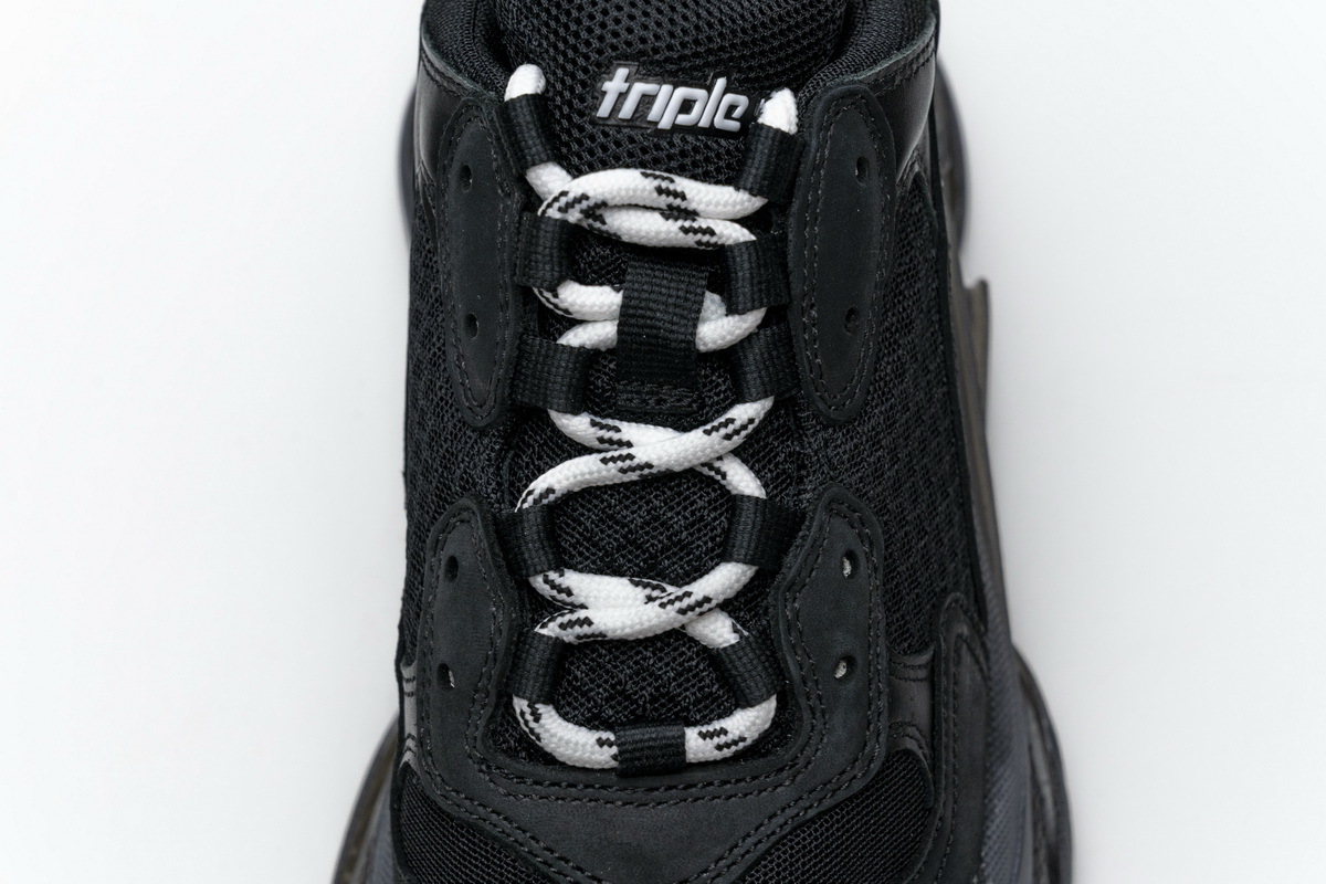 Get Balenciaga Triple S Clear Sole Black 541624 W09O1 1000