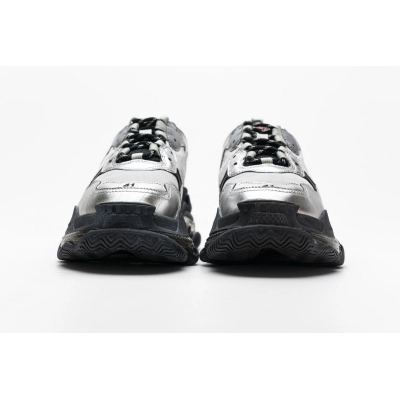 Get Balenciaga Triple S Black Silver 541624 W09E1 7320 02