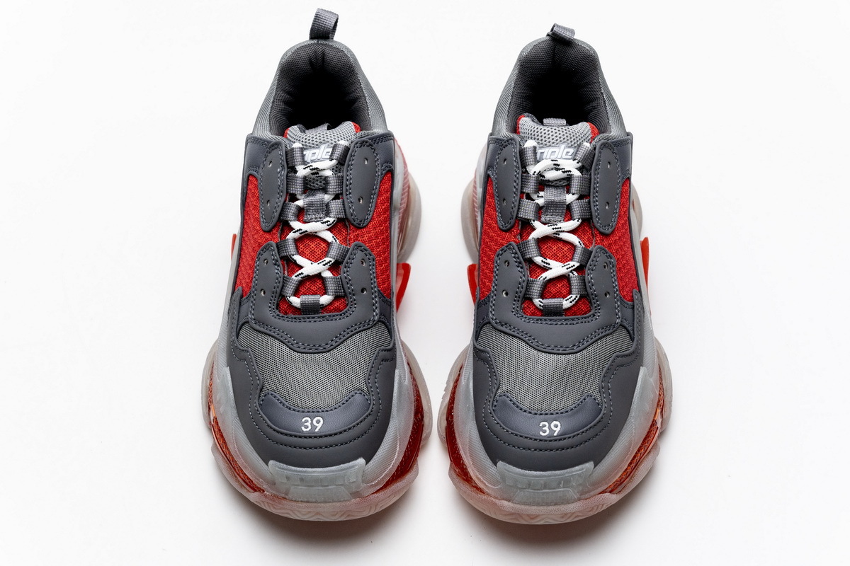 Get Balenciaga Triple S Grey Red 544351 W09O1 2262
