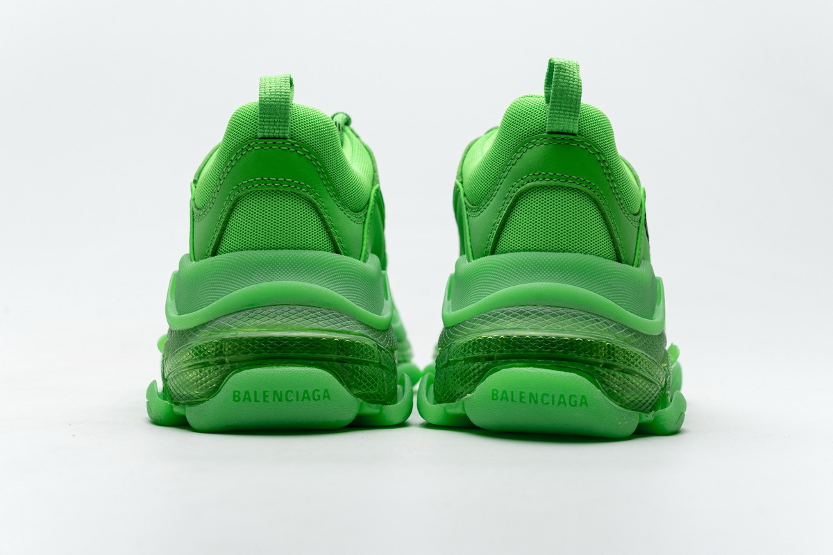 Get Balenciaga Triple S Neon Green Clear Sole 544351 W09OL 3801