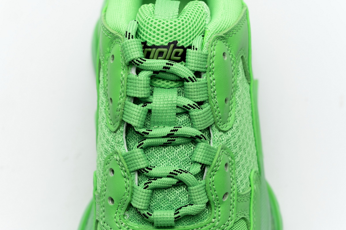 Get Balenciaga Triple S Neon Green Clear Sole 544351 W09OL 3801