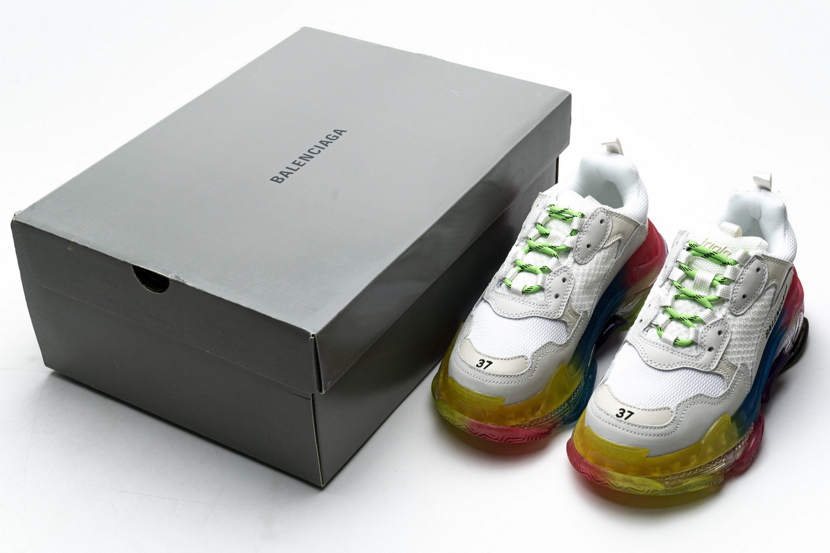Get Balenciaga Triple S Rainbow 544351 W09E1 1895